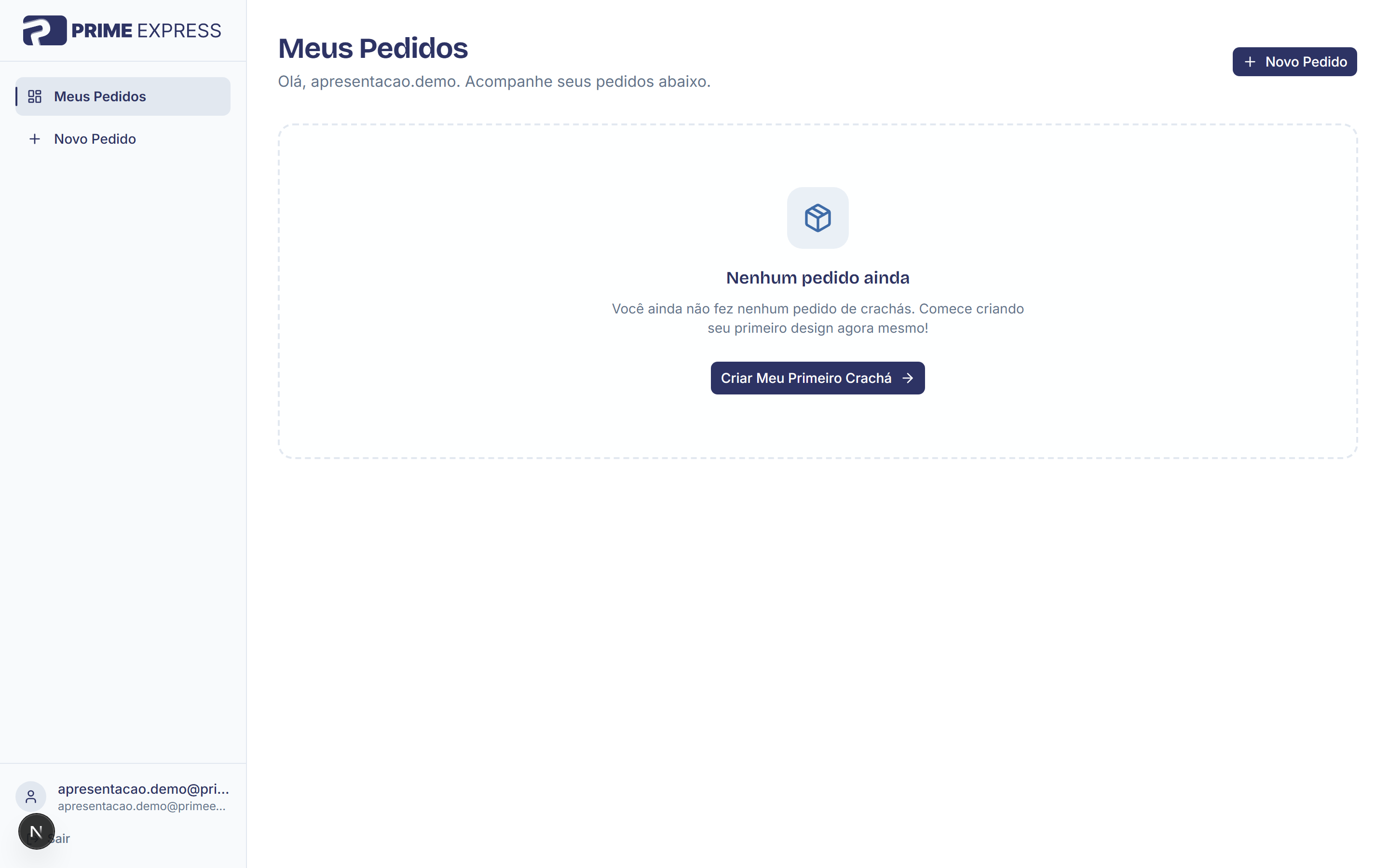 Painel do cliente